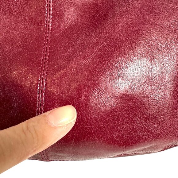 HOBO International Slouchy Shoulder Bag Studded Tassels Merlot Wine Burgundy - Picture 11 of 11